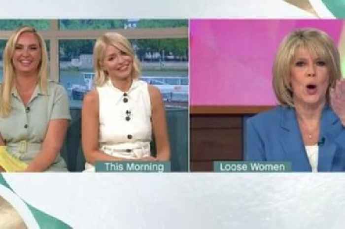 Ruth Langsford blows kisses to Holly Willoughby after Eamonn Holmes' swipe at her