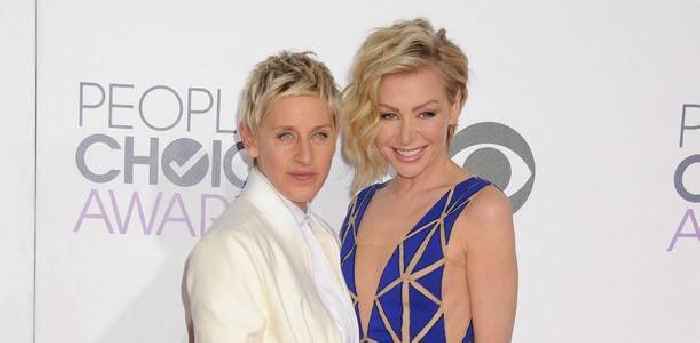 Ellen DeGeneres and Portia de Rossi Cuddle Up in Smiley Makeup-Free Selfie