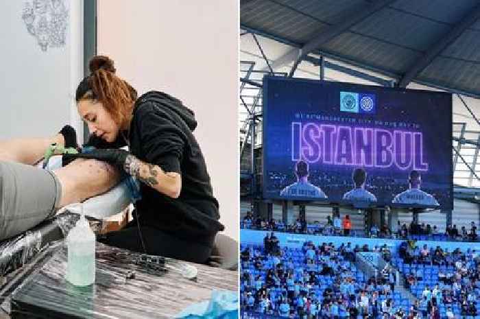 Man City tattoo threatens to jinx Treble as rival fans 'really hope it backfires'