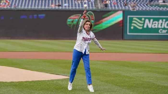 Former Speaker Pelosi throws out first pitch at Nationals' Pride night