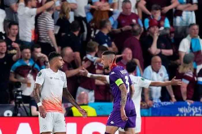 West Ham fans hit Cristiano Biraghi with a VAPE as Europa League Conference League final halted