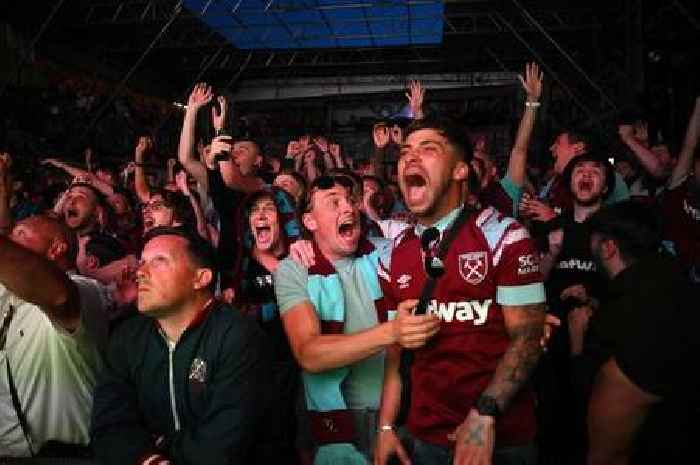 West Ham fans and players go berserk partying into the night after historic win