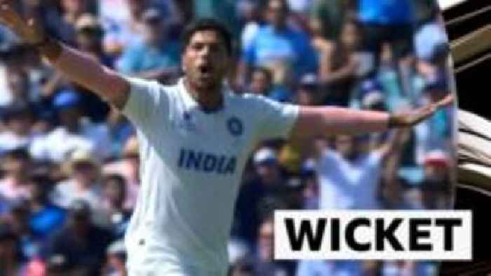 Yadav gets the wicket of Khawaja for 13 after tea