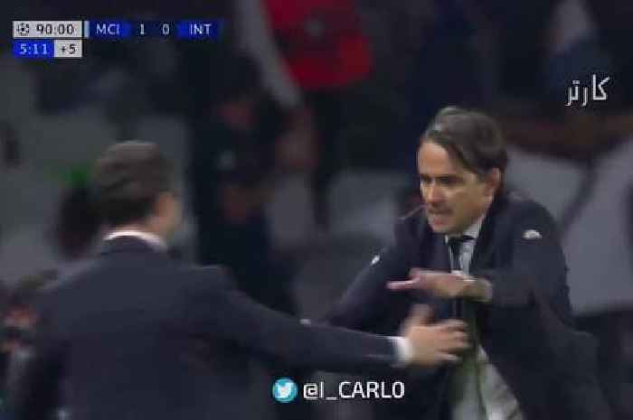 Angry Inter boss Simone Inzaghi 'completely loses it' as Man City clinch Treble