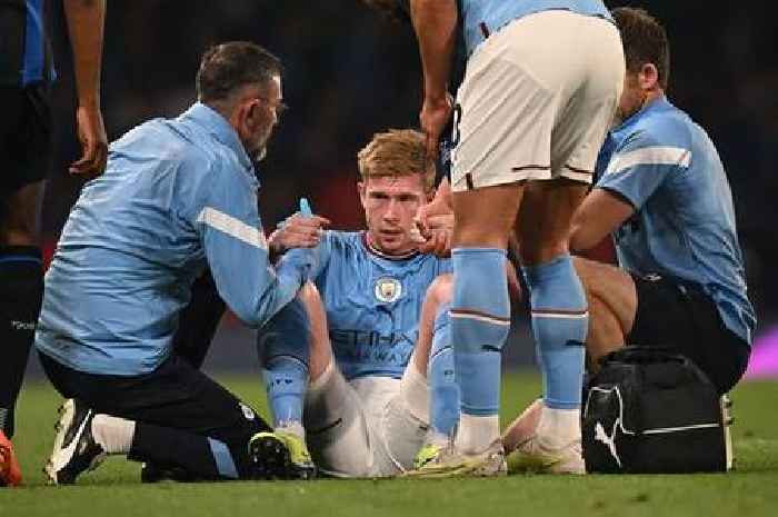 Gutted Kevin De Bruyne forced off injured for Man City in another Champions League final