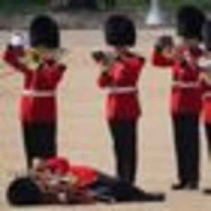 At least three troops faint in military parade inspected by Prince William as temperatures soar