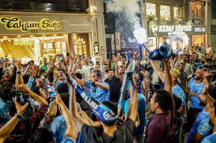 Man City fans' wild celebrations out in Istanbul go deep into greatest night
