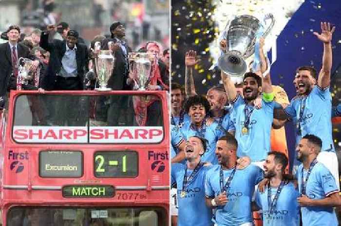 Man Utd fans 'in tears' over Man City's Treble and moan 'we're five years behind them'