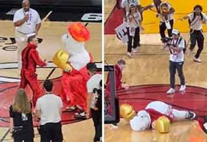 Miami Heat Mascot Sent to the ER After McGregor Takes Finals Skit Too Far