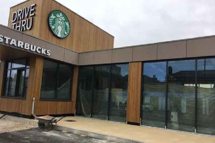 New pictures show Starbucks drive-thru taking shape at Derby retail park
