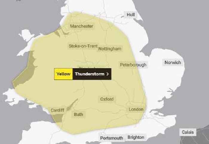Met Office extends weather warning with maps showing where and when heavy rain and storms are expected to hit