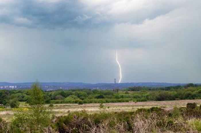 Thunder lights up sky as Stoke-on-Trent bakes in sweltering heat
