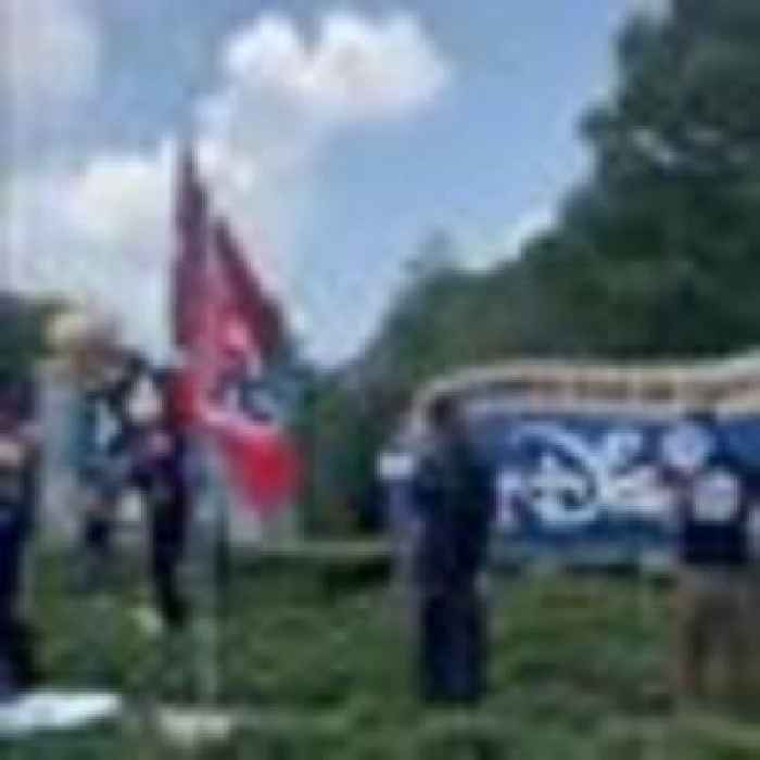 'Absolutely disgusting': Nazi protesters wave swastika flags outside Disney World