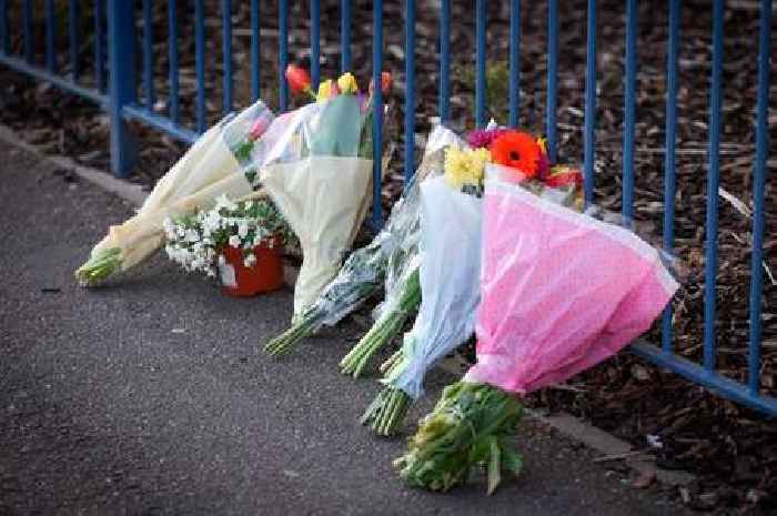 Floral tributes to Barnaby Webber and Grace Kumar on Ilkeston Road following Nottingham attacks