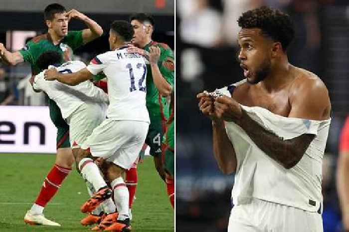 Leeds flop has shirt ripped as USA vs Mexico chaos results in four red cards