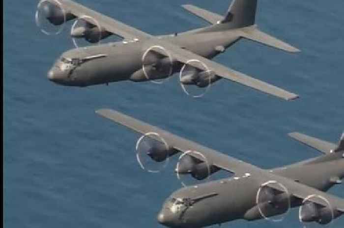 RAF Hercules UK flypast video shows majestic sky tour including white cliffs of Dover and jet escort