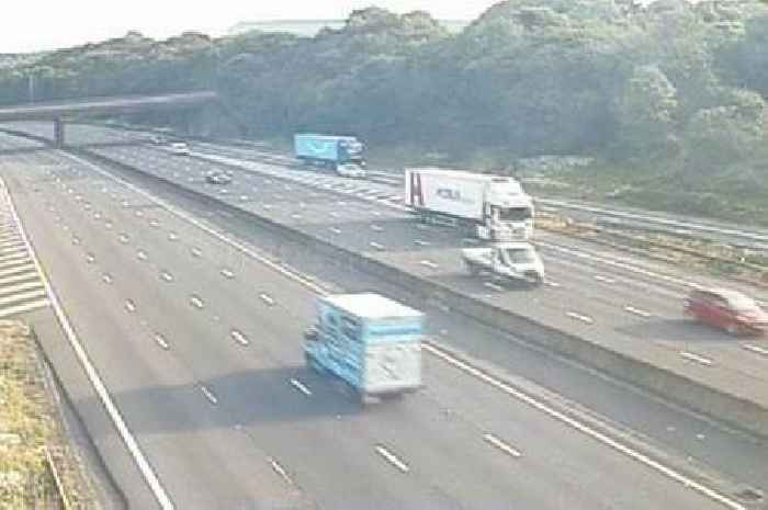 M1 live updates as all traffic held due to crash between junction 27 and junction 28