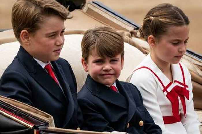 Prince Louis and Kate share 'sweet moment' at Trooping the Colour as cheeky tot is 'tidied up' by mum