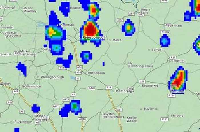 Times thunderstorms are due over Cambridge, Peterborough and Ely according to Met Office weather forecast