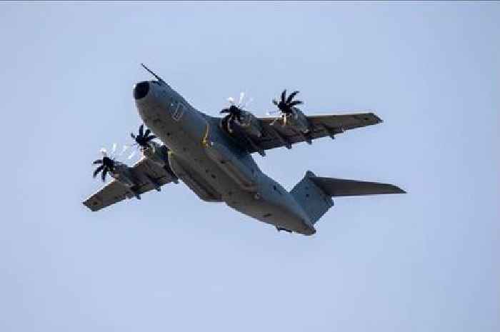 Three huge RAF planes making surprise flypast over Gloucestershire today as Met Office issues cloud forecast