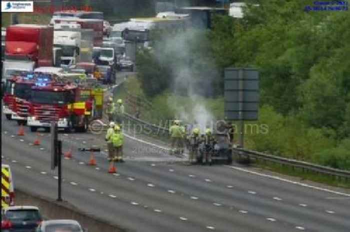 Live M25 traffic updates as vehicle fire near Waltham Abbey shuts motorway causing long delays