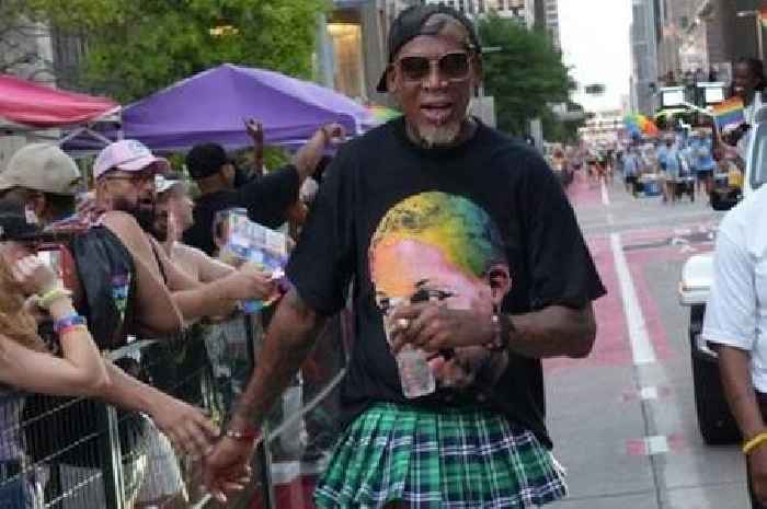 NBA fans hail Chicago Bulls legend Dennis Rodman for rocking skirt at Houston Pride parade