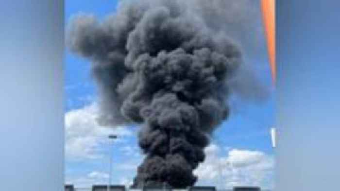 Crews remains on scene after large factory fire