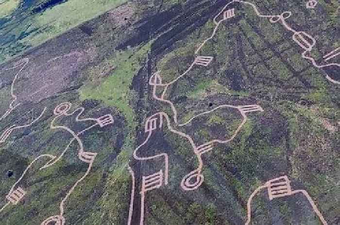 Bizarre patterns appear in Welsh hills leaving people baffled