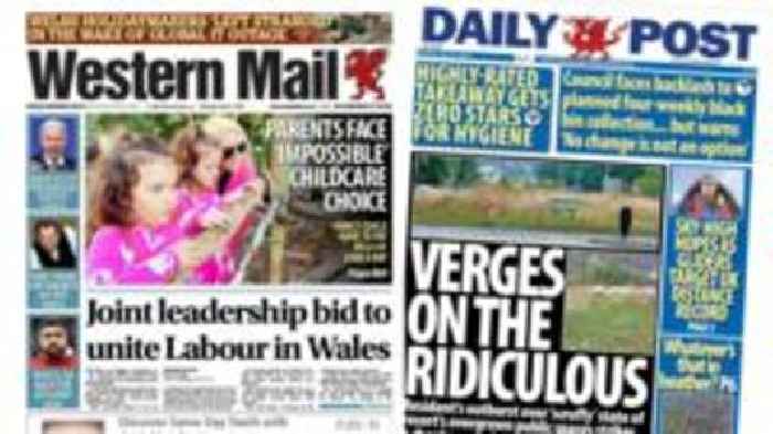 Wales' papers: Family 'could have to pay £300 childcare a day'