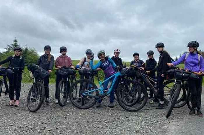 Dalbeattie High School girls pedal through hills and forests of Scottish Borders
