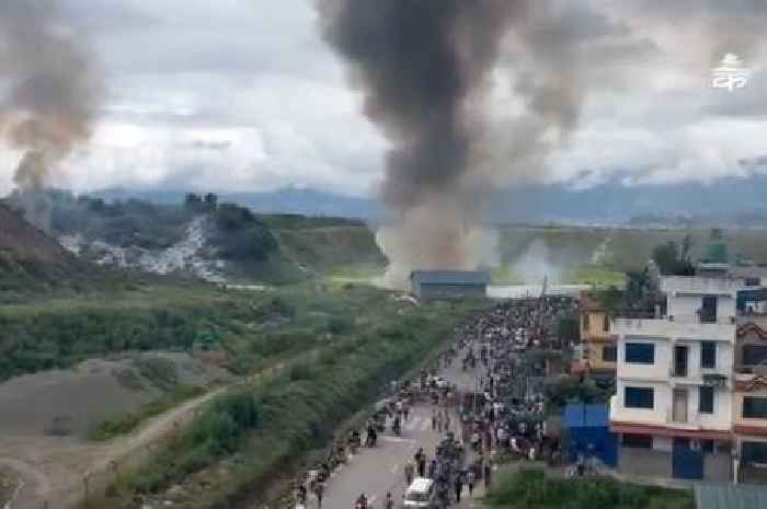 Saurya Airlines plane skids off runway and crashes at Nepal's Tribhuvan Airport