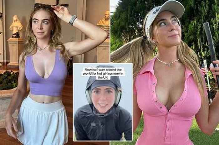 British weather ruins golf beauty Grace Charis' 'hot girl summer' after jetting to the UK