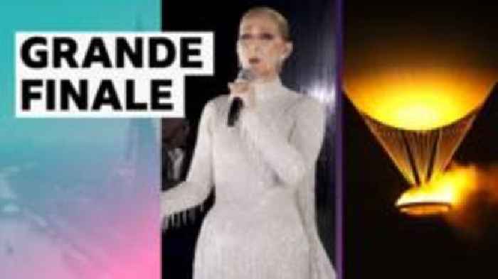 Olympic flame & Celine Dion close opening ceremony