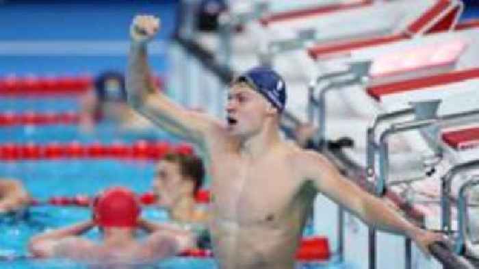 France's Marchand wins 400m medley gold in Olympic record time