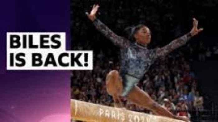 Watch: Biles produces stunning beam display on Olympics return