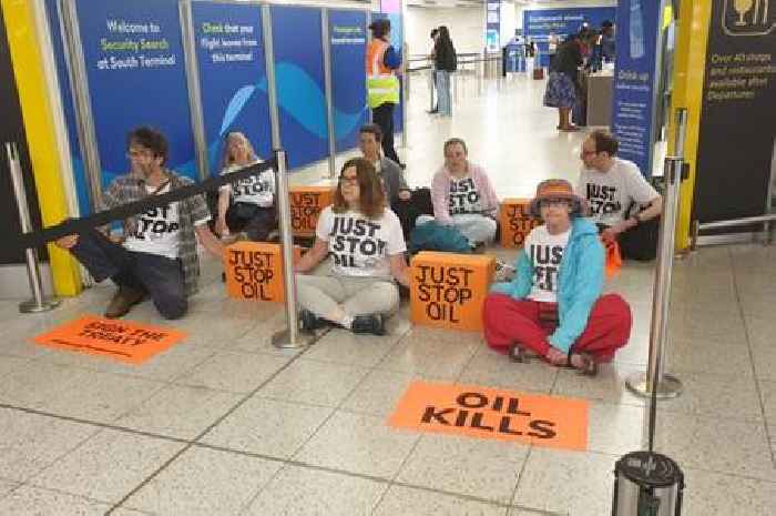 Just Stop Oil protestors arrested at London Gatwick Airport after blocking departure gate