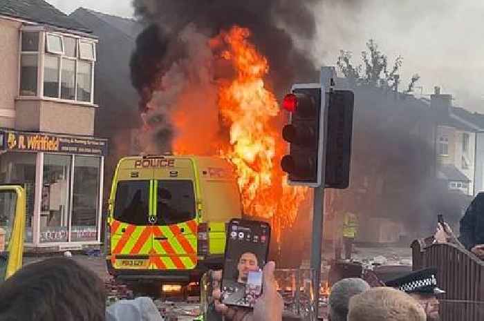 Southport riots: Liverpool Mayor fears 'further trauma' as 'thugs' set fires and attack police officers