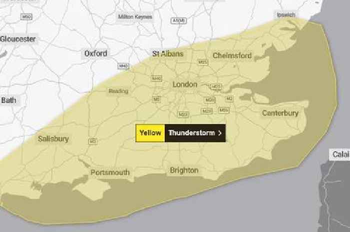 Kent faces 12 more hours of thunderstorm warnings as Met Office issues yellow weather alert