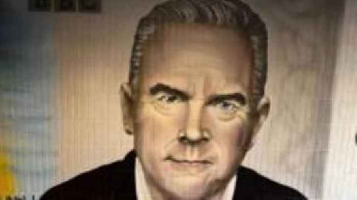 Huw Edwards hometown mural painted over by artist