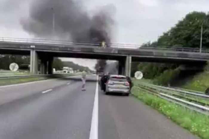 Tragedy as pilot dies in horror plane crash landing on busy motorway