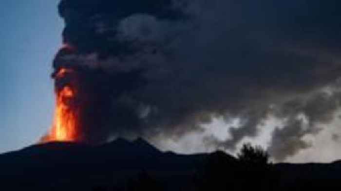 Watch: Dawn spectacle as Mount Etna erupts