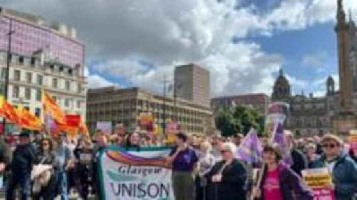 Anti-racism protesters gather across Scotland