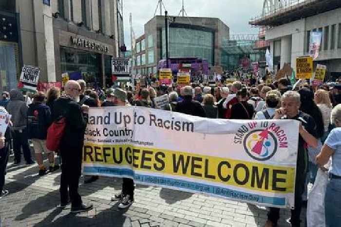 Birmingham city centre demonstration as hundreds gather for Stand Up To Racism rally