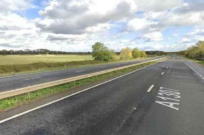 More than 20 firefighters tackle field blaze near Cambridgeshire A-road