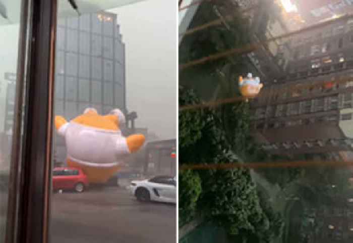 Storm Sends Inflatable Anime Character on a Journey