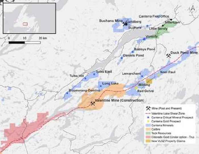 Canterra Minerals Acquires Additional 3.6 km Strike Length of the Valentine Lake Shear Zone Which Hosts All the Gold Deposits at Calibre Mining’s Valentine Mine