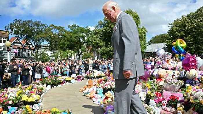 King visibly moved as he met Southport survivors - and troubled by unrest that followed attack