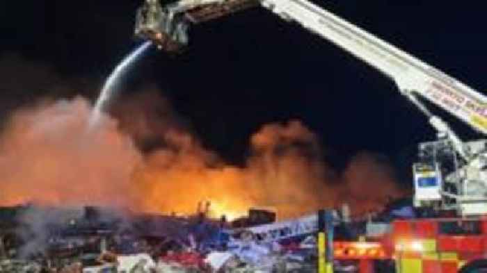 Crews spend night tackling recycling plant fire