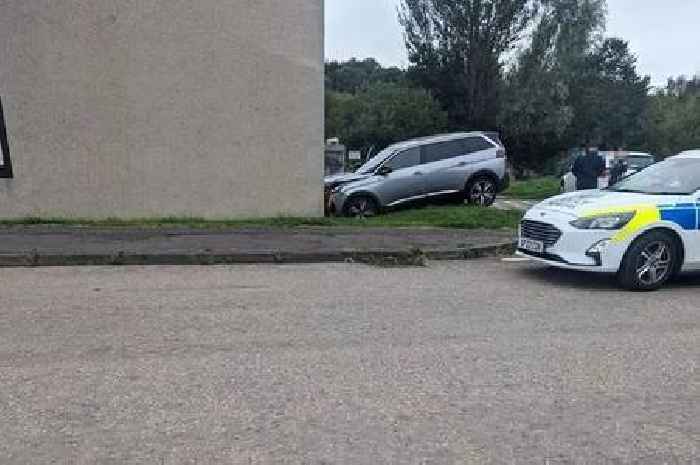 Car ploughs into block of flats in Scots housing estate after police chase