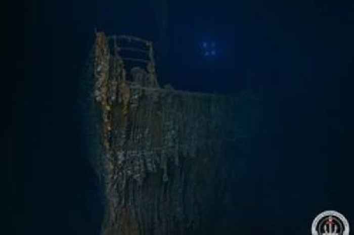 The wrecked shell of the Titanic is falling apart on the ocean floor